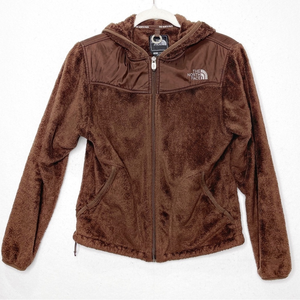 THE NORTH FACE OSO Silken Fleece Full Zip Hoodie Jacket Size Small Brown AA5Z